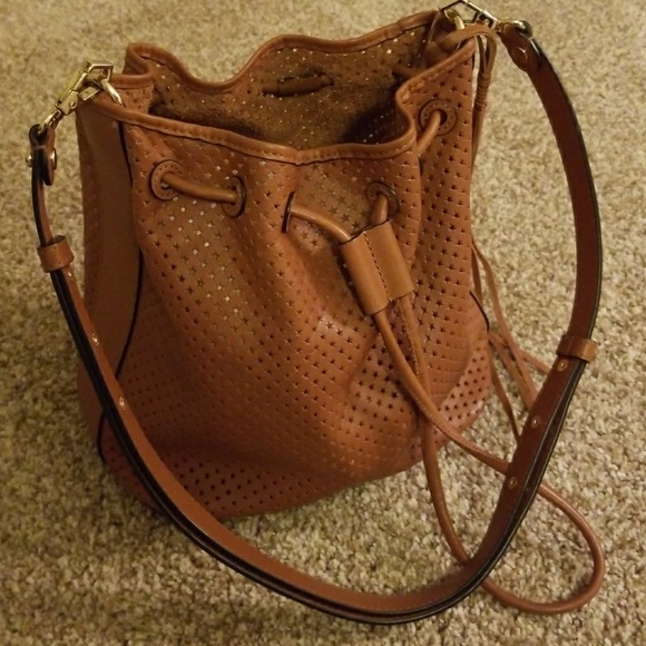Rebecca Minkoff Handbags - Rebecca Minkoff Perforated Stars Bucket Bag Almond